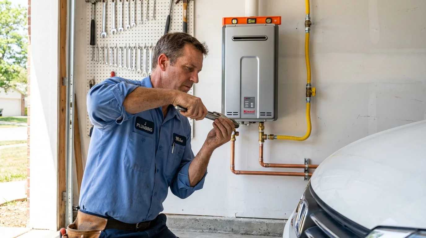 Tankless water heater installation by a Johns Plumbing LLC plumber in Haines